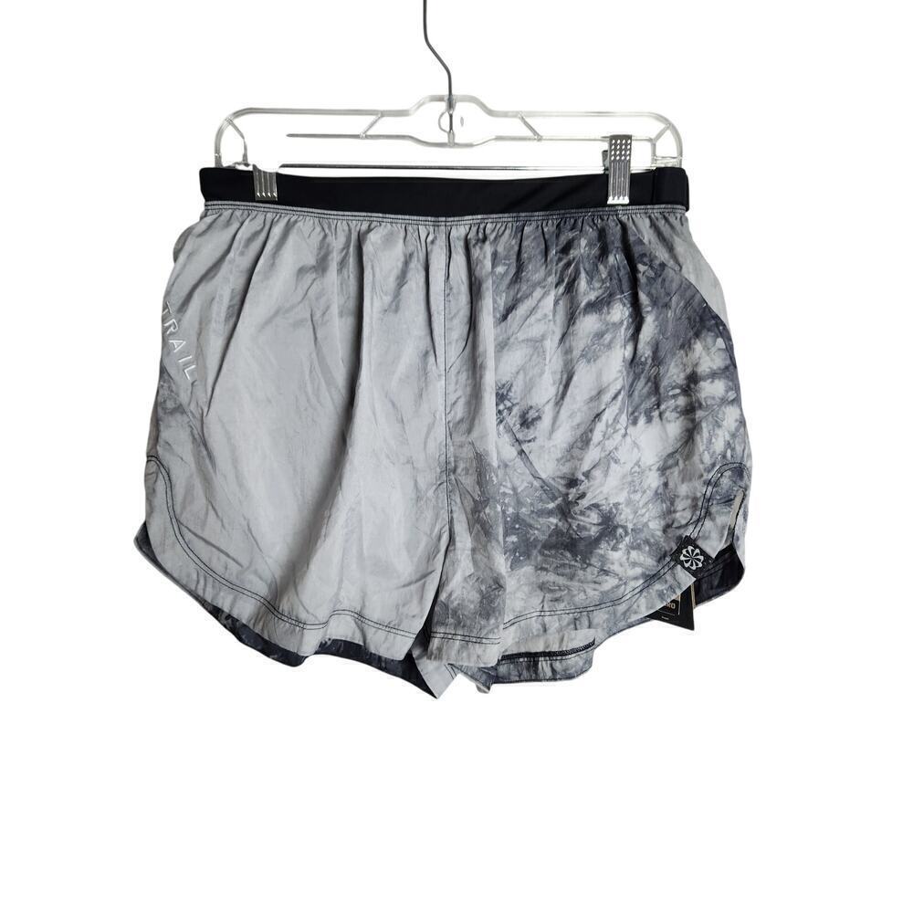 Nike womens trail shorts sz M built-in liner stash pockets marbled gray gorpcore - Picture 1 of 11